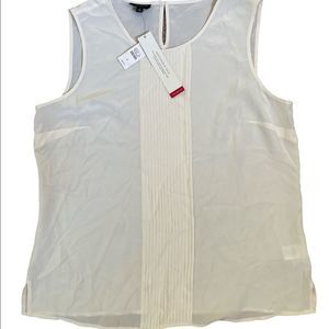 NWT Talbots Sleeveless Cream Silk Blouse